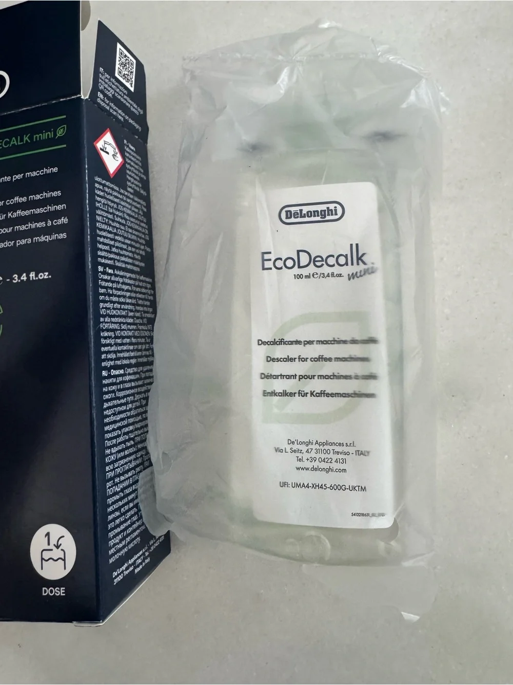 DeLonghi Ecodecalk Mini Descaler 100ml - Black